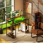 Computer Desk Reversible Home Office Desk With Storage | Brown