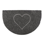 Heart Half Moon Doormat | Medium | Grey