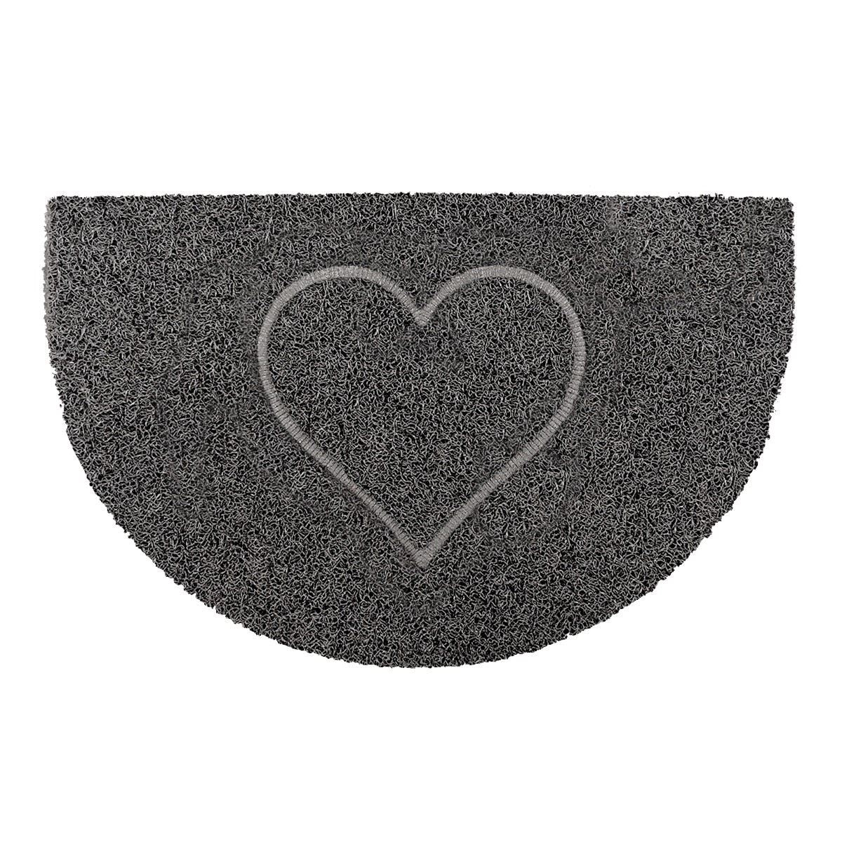 Heart Half Moon Doormat | Medium | Grey