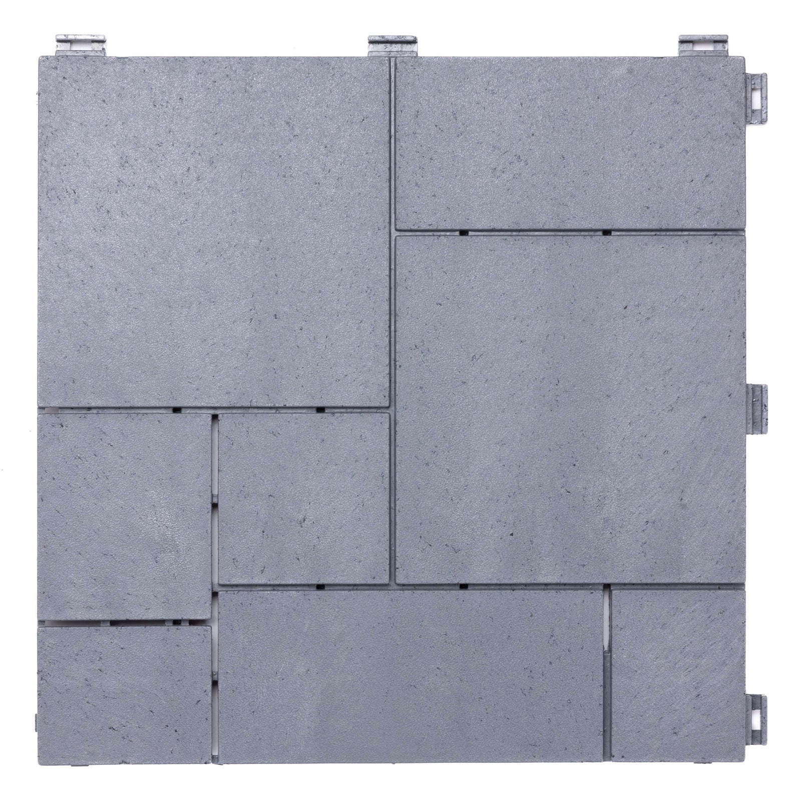 Pack Of 10 Mosaic Composite Interlocking Decking Tiles | Light Grey