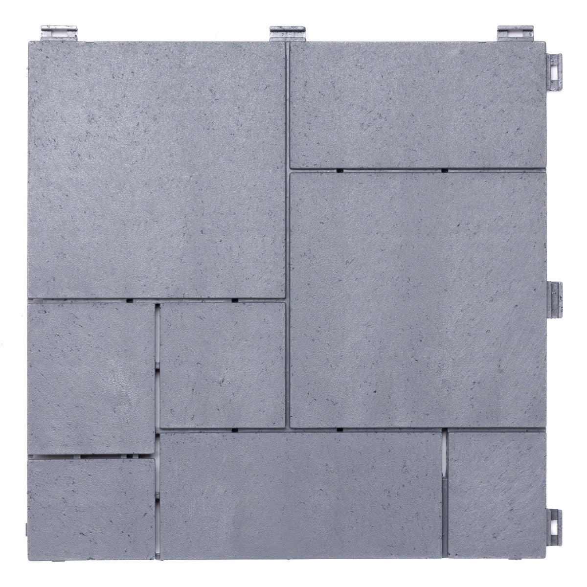 Pack Of 10 Mosaic Composite Interlocking Decking Tiles | Light Grey
