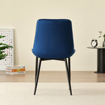 Stylish Miami Dining Table Set With 4 Velvet Amelia Chairs | Blue