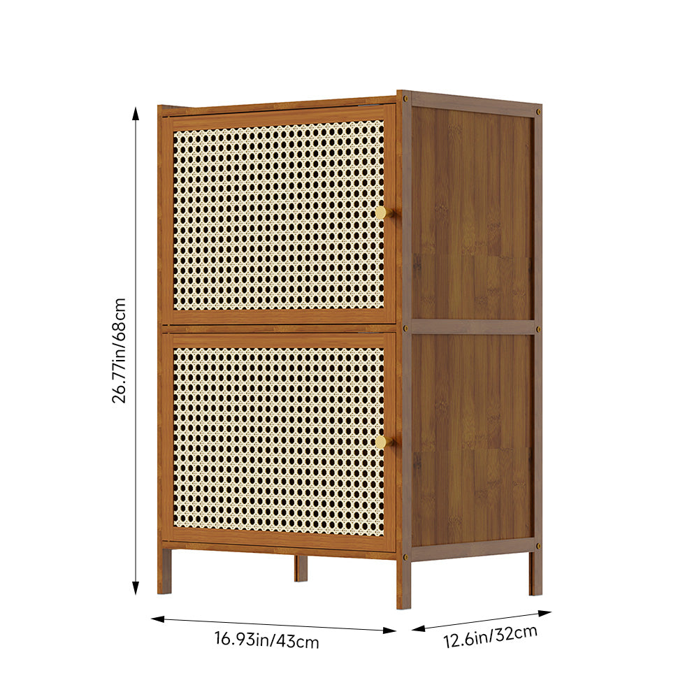 Narrow Bookcase With Doors | 2 Tier