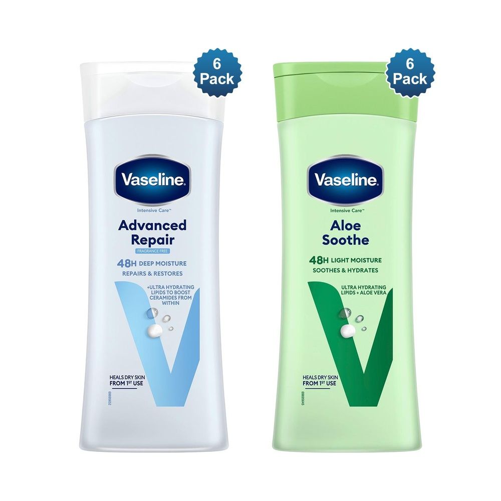 Vaseline Intensive Care Body Lotion Advanced Repair & Aloe Soothe 400ml, 6 Pack