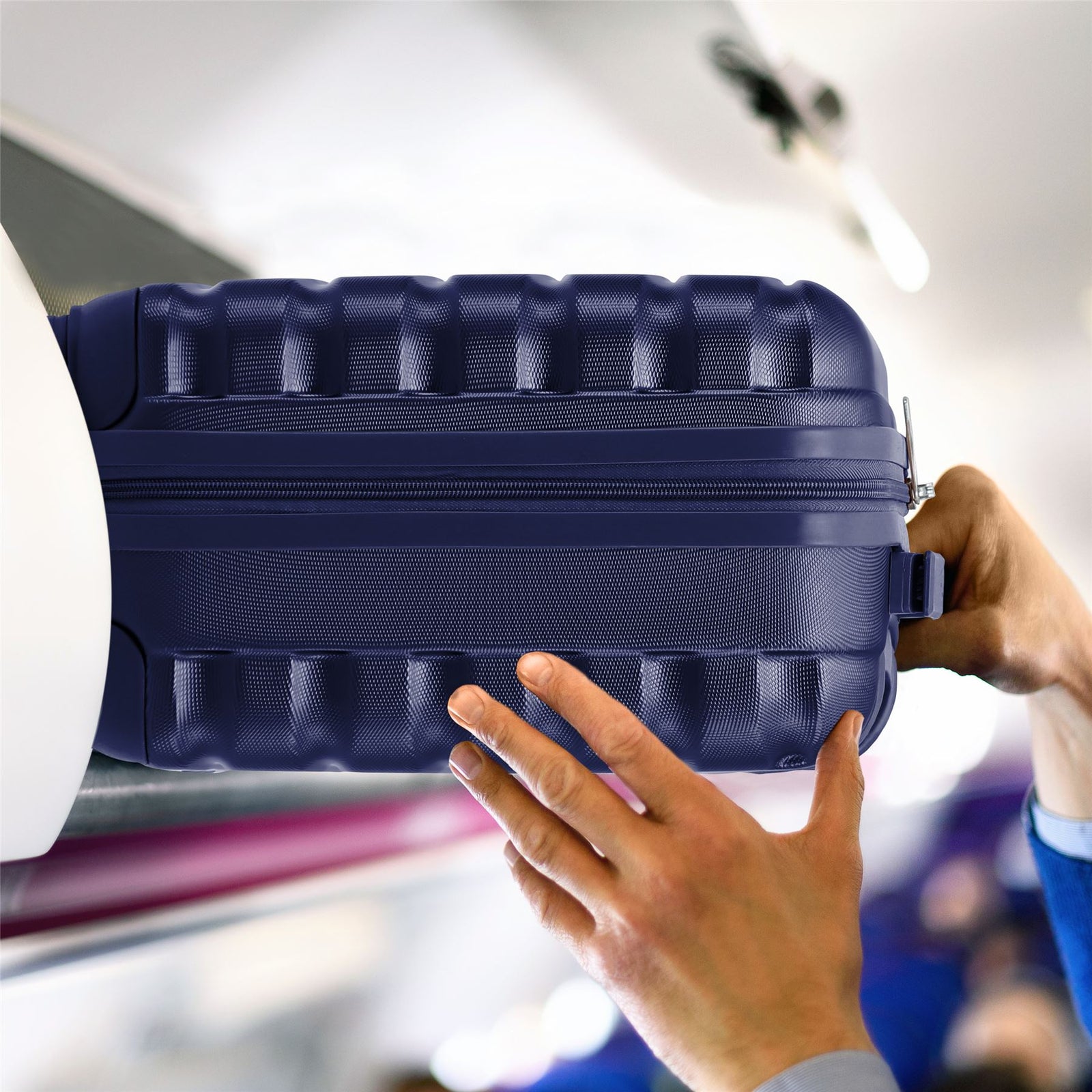 40x30x20cm Cabin Carry-on Suitcase - Lightweight, Durable, 4-wheel Luggage - 100+ Airlines Approved | Cabin | Navy Blue