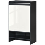 Storage Cabinet With High Gloss White Doors For 15/19 Pairs | Medium