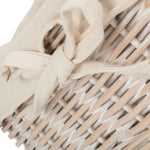 Wicker Set Of 2 White Wash Finish Cotton Lined Willow Tray