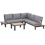 4 Pcs Garden Furniture Conversation Set With Loveseat Table