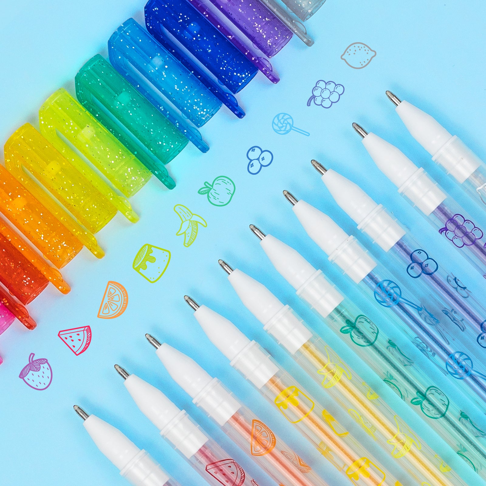 10pc Shimmer Scented Gel Pens For Kids