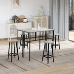 6 Piece Industrial Bar Table Set 2 Breakfast Tables