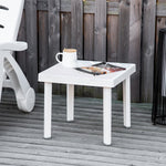 Garden Side Table Outdoor Square Coffee Table - White
