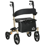 Folding Rollator 4 Wheeled Mobility Walker With Seat And Bag