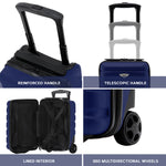 40x20x25cm Hard Case Cabin Suitcase Ryanair Free Approved Carry On | Cabin | Navy Blue