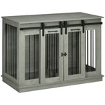Double Dog Cage W/ Divider - Grey | Gray