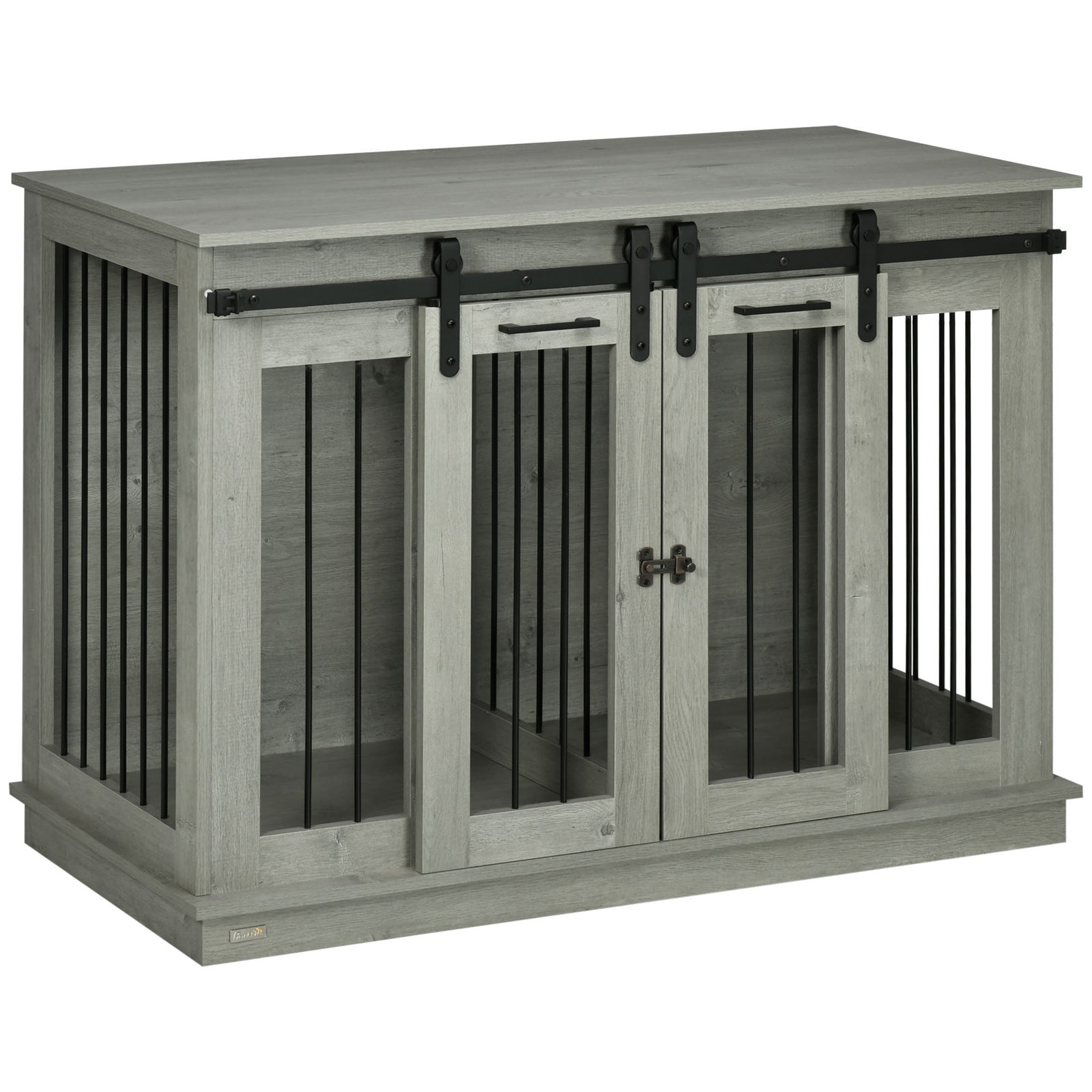 Double Dog Cage W/ Divider - Grey | Gray