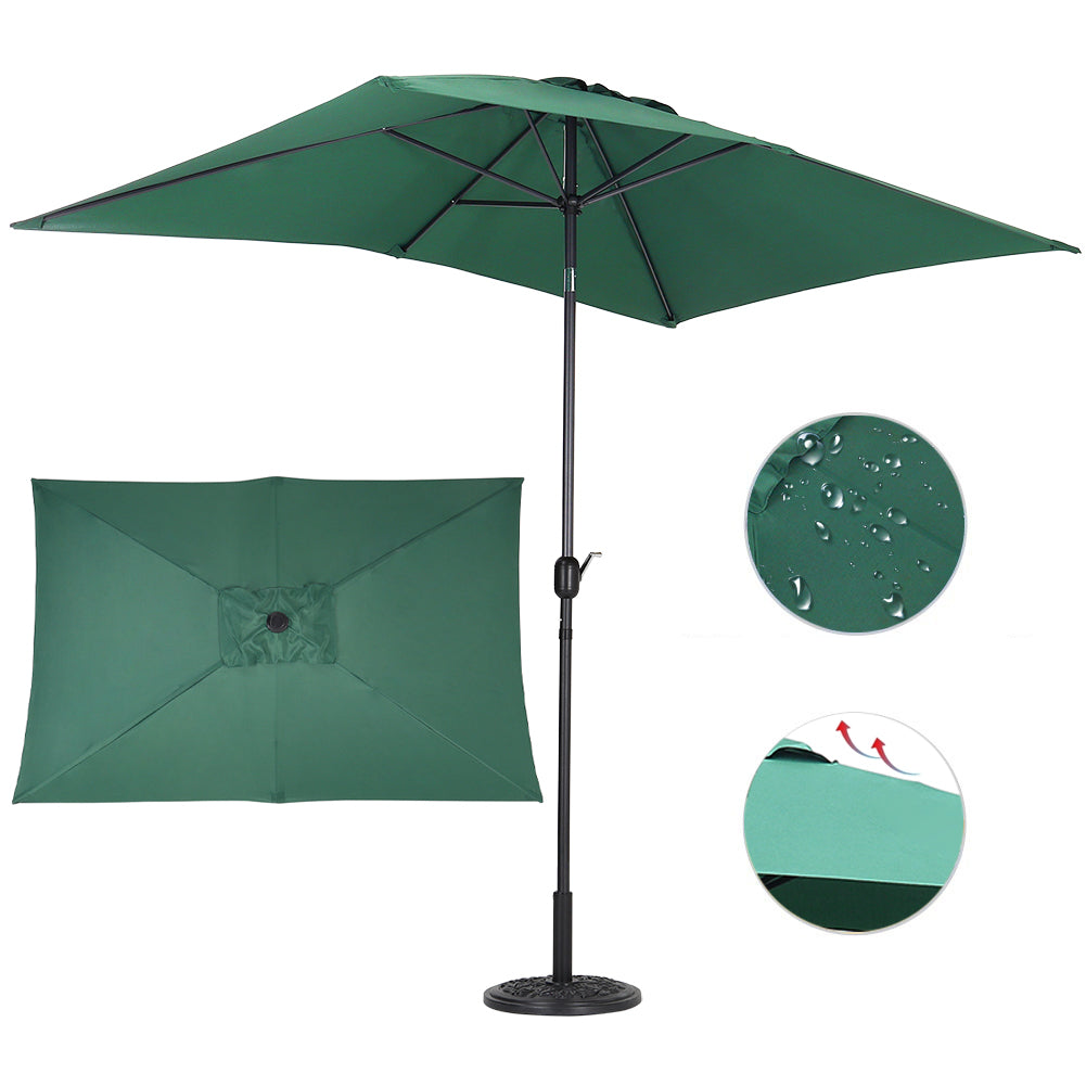 Waterproof Rectangular Parasol For Outdoor With Round Base