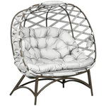 2-seater Woven Egg Chair, Light Grey