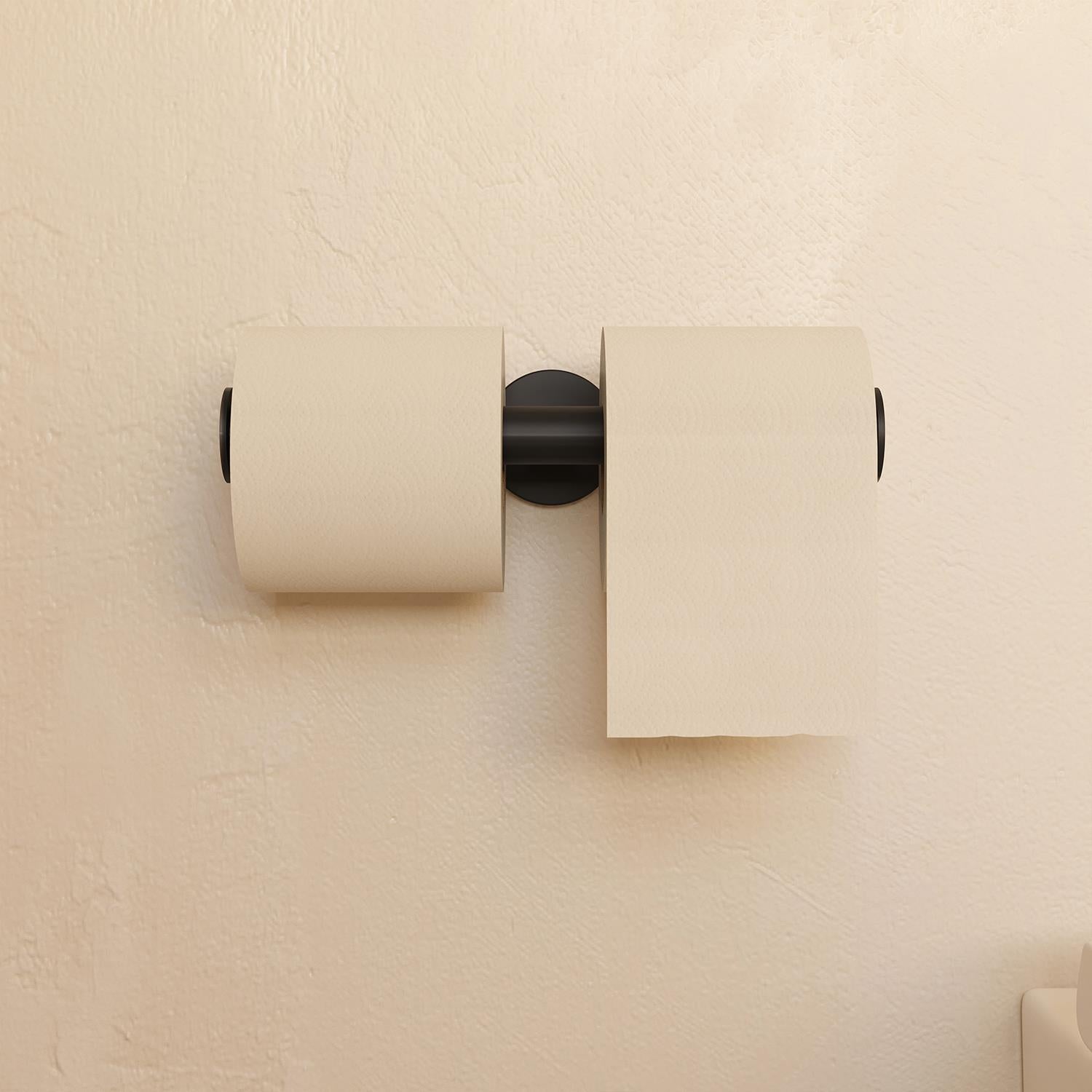 Double Paper Holder Without Cover Matt Black Architect Sp