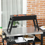 Compact Galvanised Tabletop Bbq, Black
