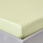 Egyptian Cotton Satin Stripe Fitted Sheet 330 Tc | Small Double | Sage Green