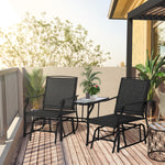 Double Glider Companion Rocking Garden Chairs Loveseat | Black