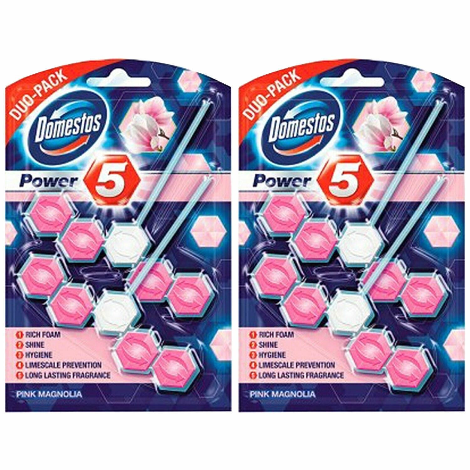 Power5 Pink Magnolia Toilet Rimblock, 55gm, 2 Pack