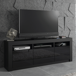 Shine Tv Unit 160cm With Led Lights | Black