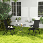 Folding Chair W/ Breathable Mesh Fabric Seat | Set of 2 | Black