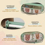 Kids Easel With Paper Roll, Blackboard, Whiteboard, Storage | Green