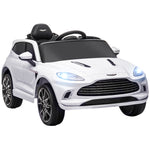 Aston Martin Dbx Licensed 12v Kids Ride On Car W/ 4 Suspension Wheels | White