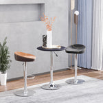 Adjustable Round Bistro Bar Table, Pu Leather Top