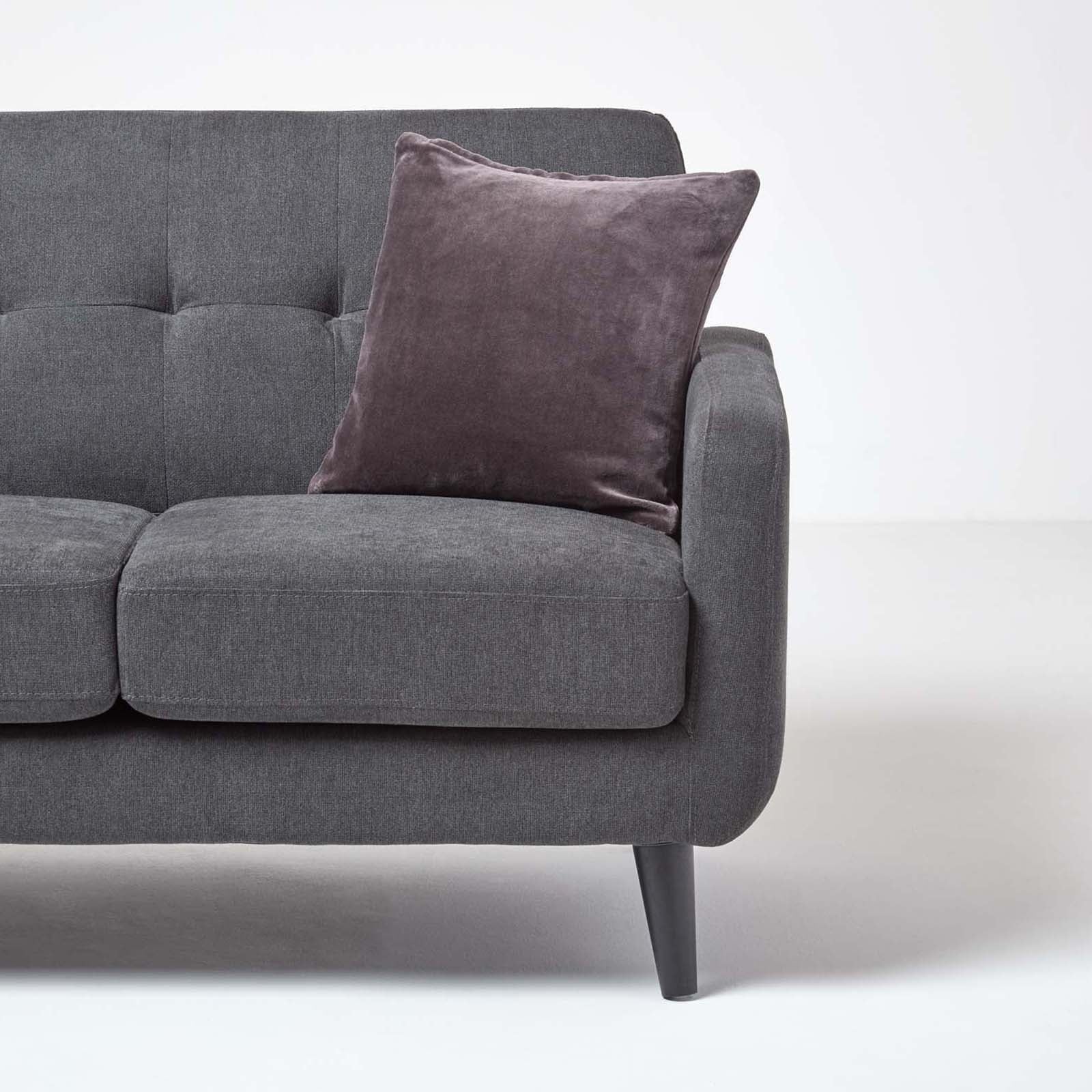 Set Of 2 Velvet Cushion Covers | 40cm x 40cm | Dark Grey