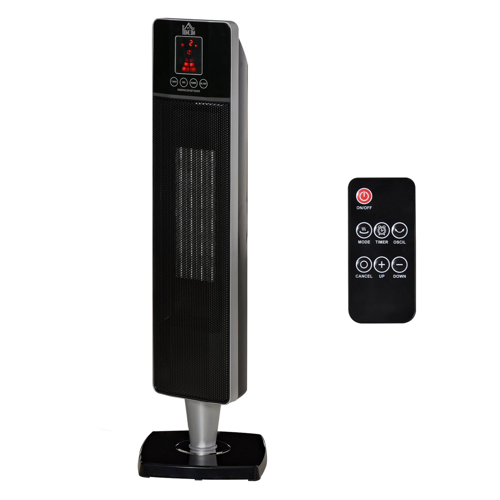 Ceramic Tower Heater With Remote Control 8h Timer
