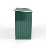 2.5m W Steel Outdoor Garden Storage Shed With Log Stacking Rack | Green