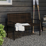 2 Seater Rattan Bench With Quick-drying Padding | Brown