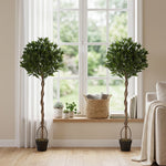 Outsunny Realistic Lush Topiary Ball Tree With Twisted Trunk, Green