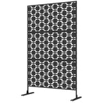 6.5ft Metal Privacy Screen W/ Stand, Grid Style