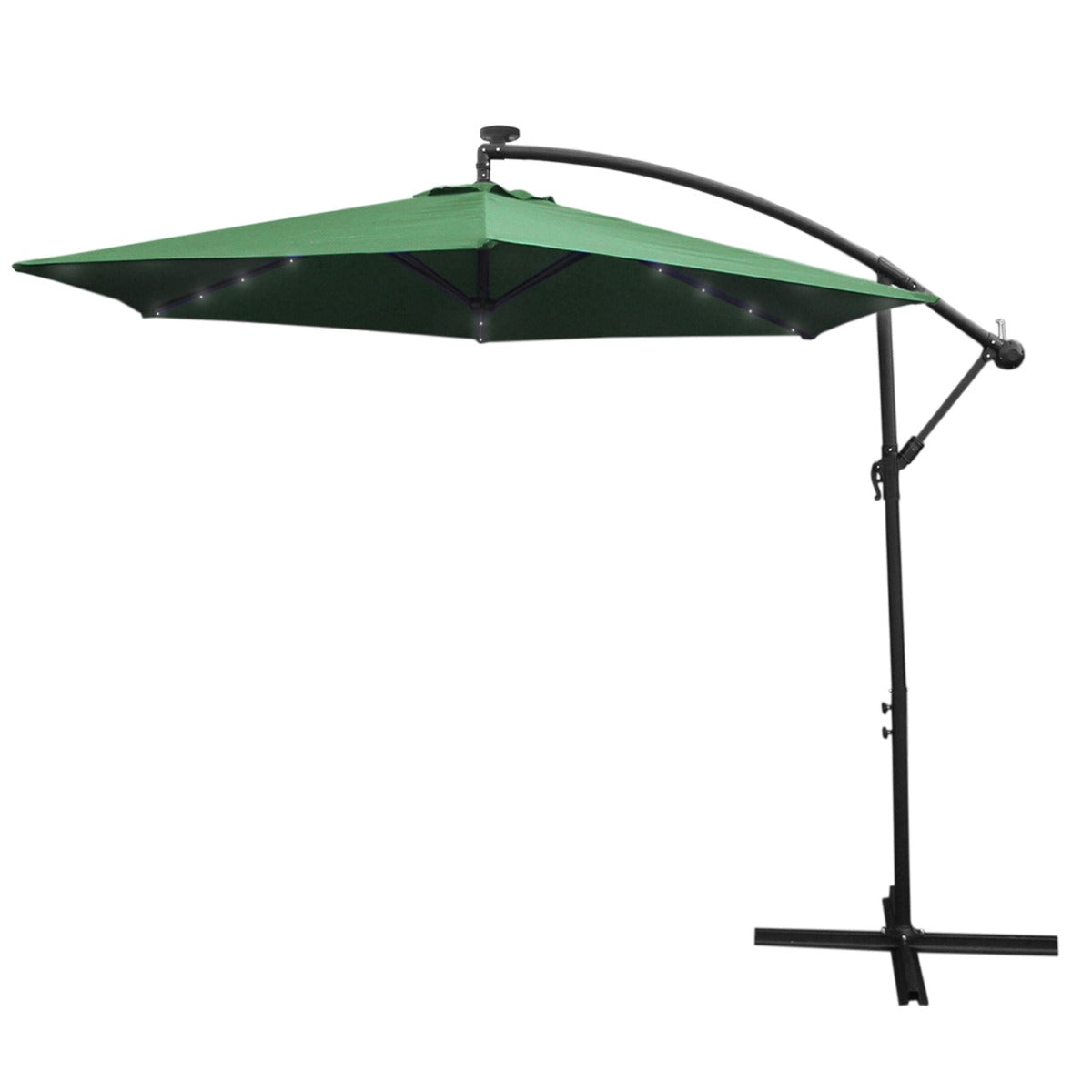 3m Led Cantilever Parasol | Green