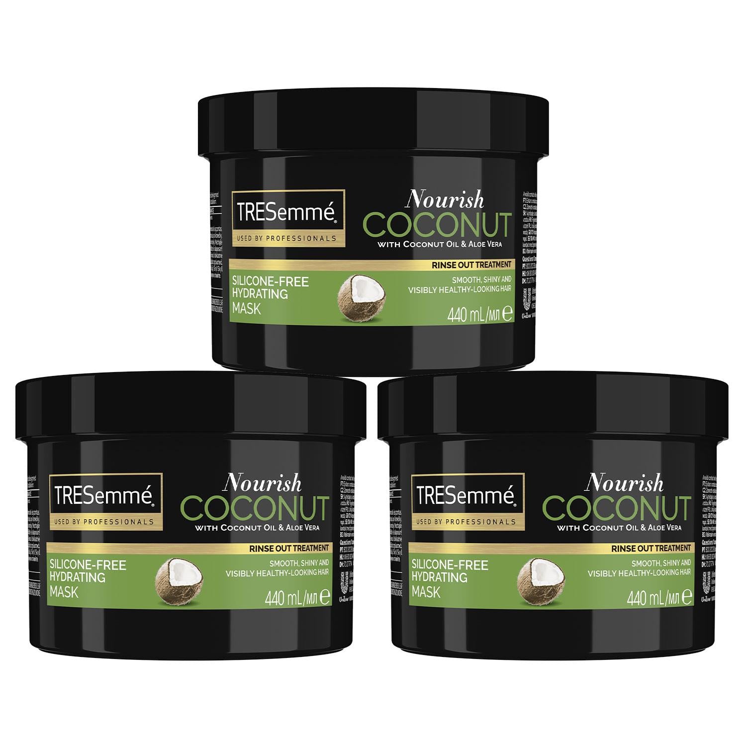 Nourish Coconut Hydrating Mask With Coconut Oil & Aloe Vera 3x Of 440ml