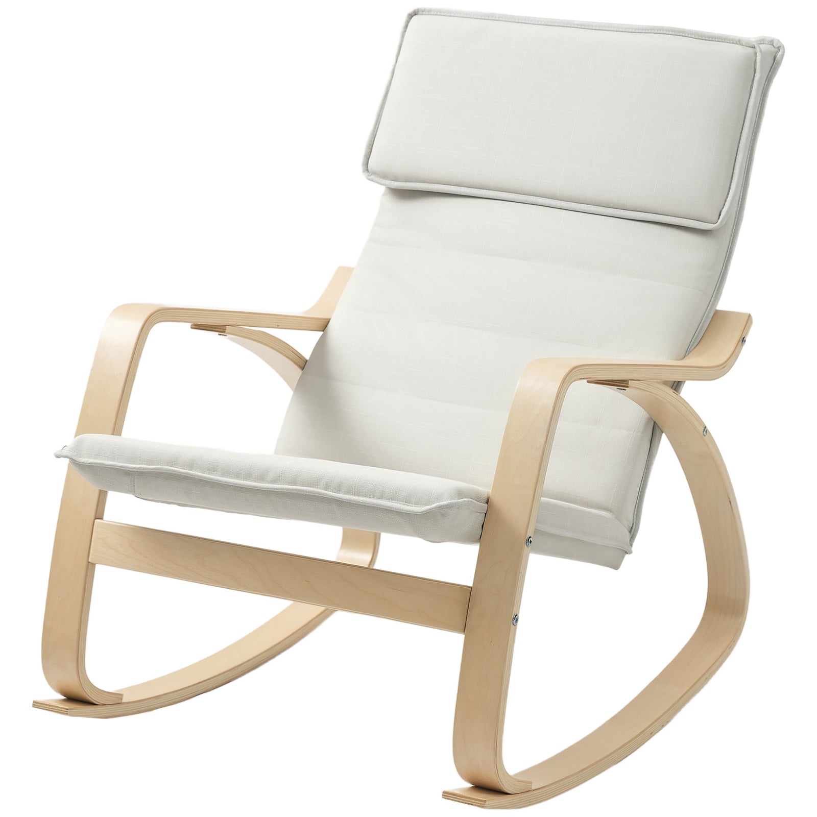 Comfortable Relax Rocking Chair With High Back | Cream