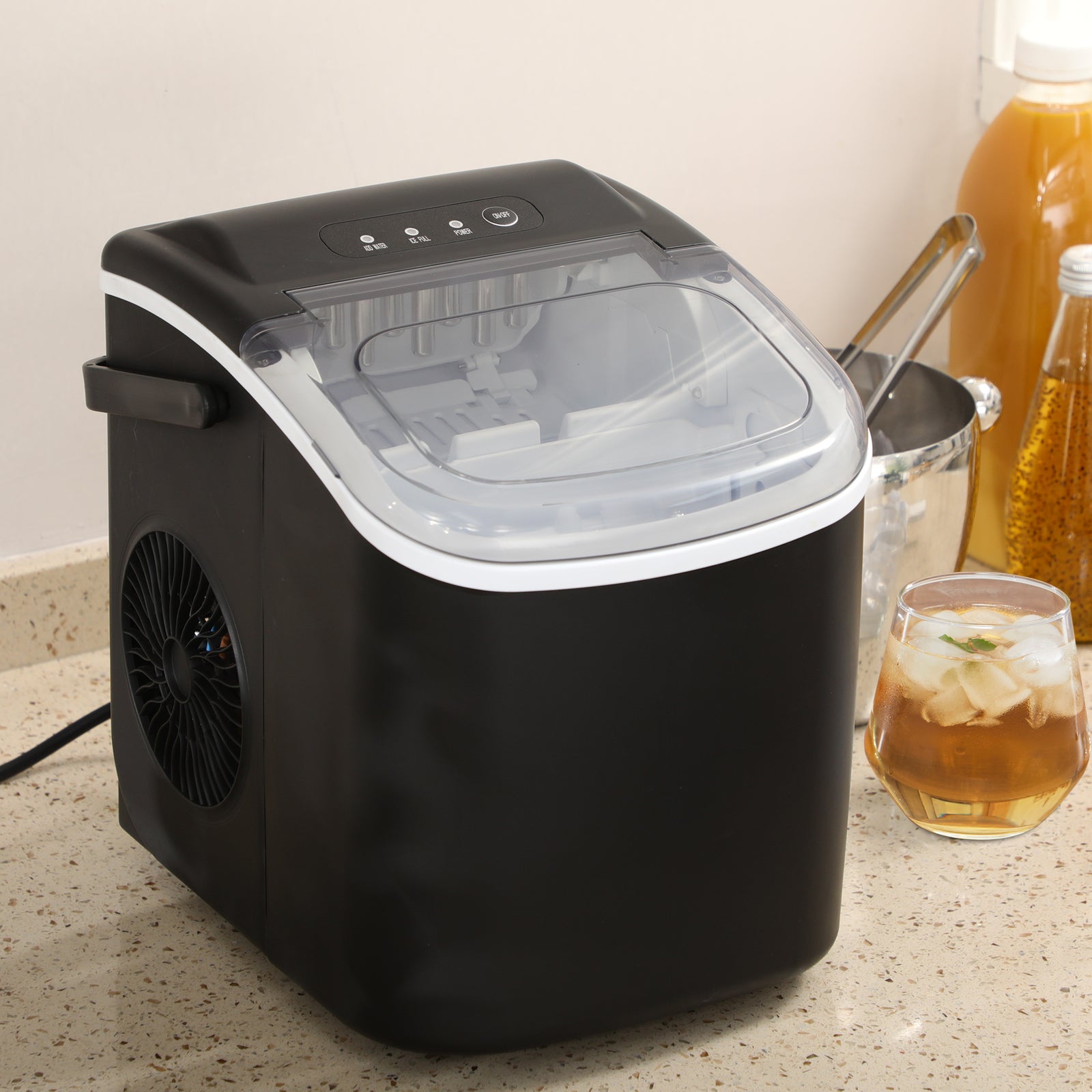 Ice Maker With Ice Scoop 12kg In 24hrs 9 Cubes In 6 To 12min | One Size | Black