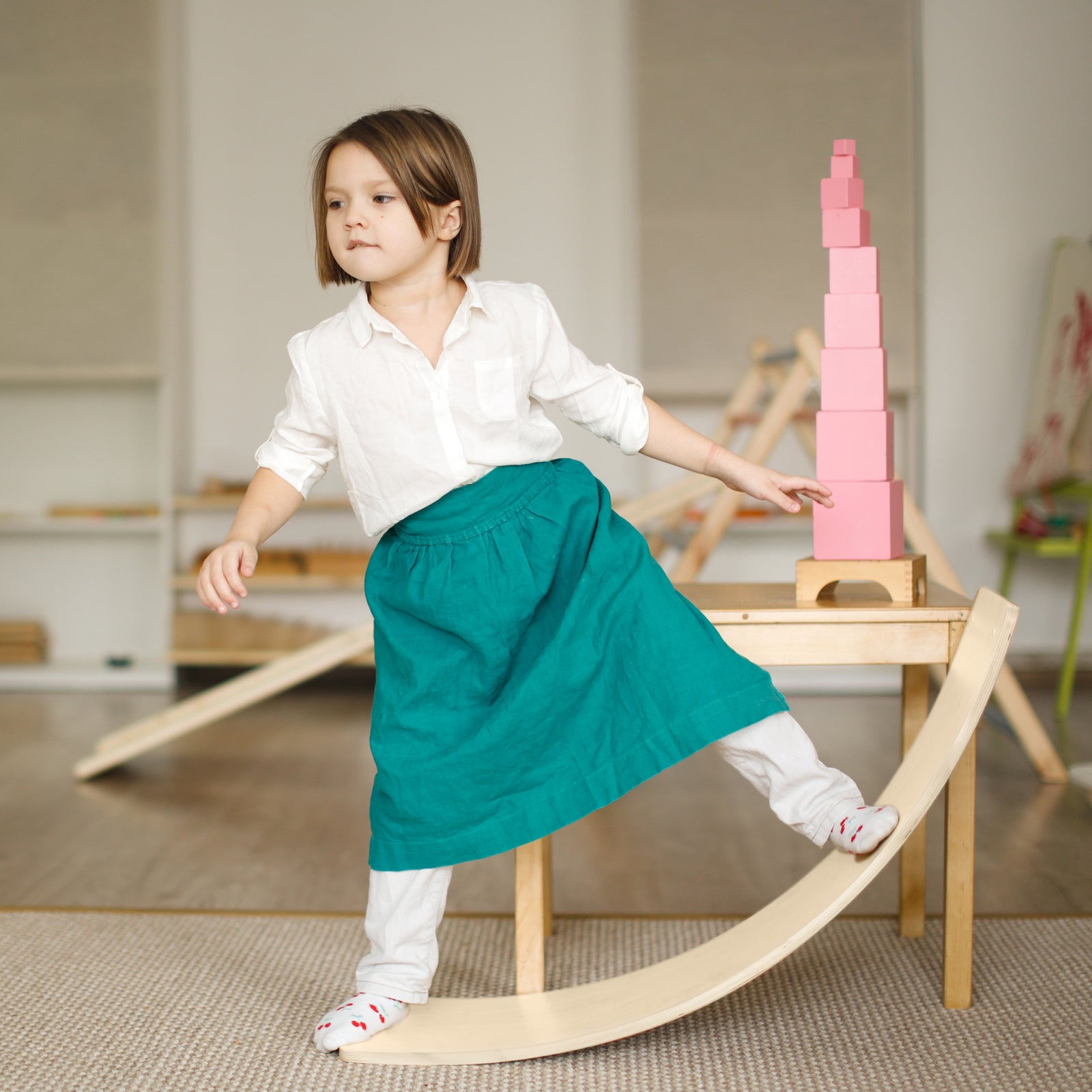 Wood Wobble Board With Ropes For Kids And Adults | Yellow