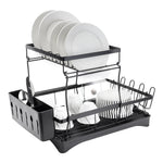 Steel Dish Rack With Utensil And Glass Holder