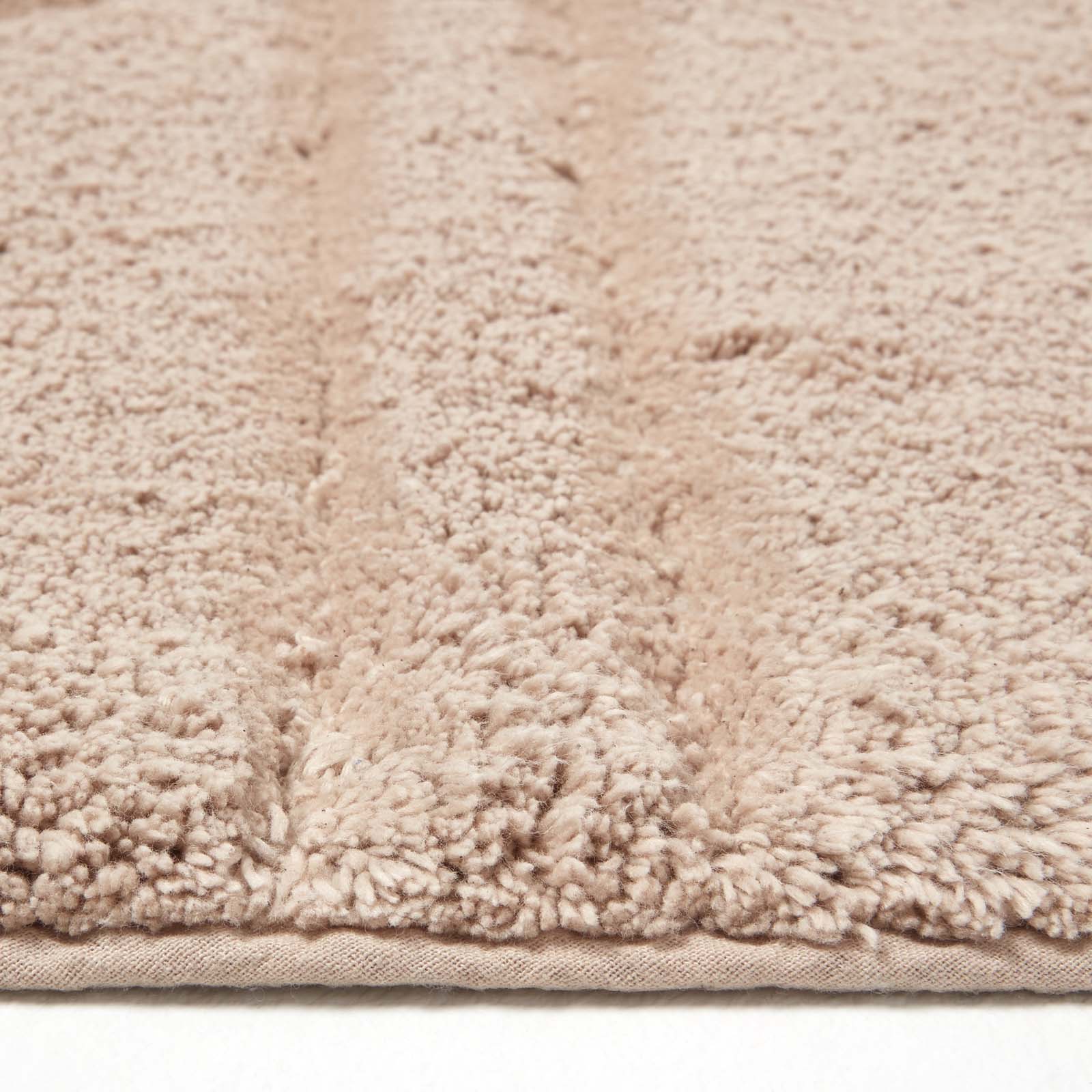 Cotton Tufted Rug Union Jack Plain Embossed Mat | 50cm x 75cm | Mink