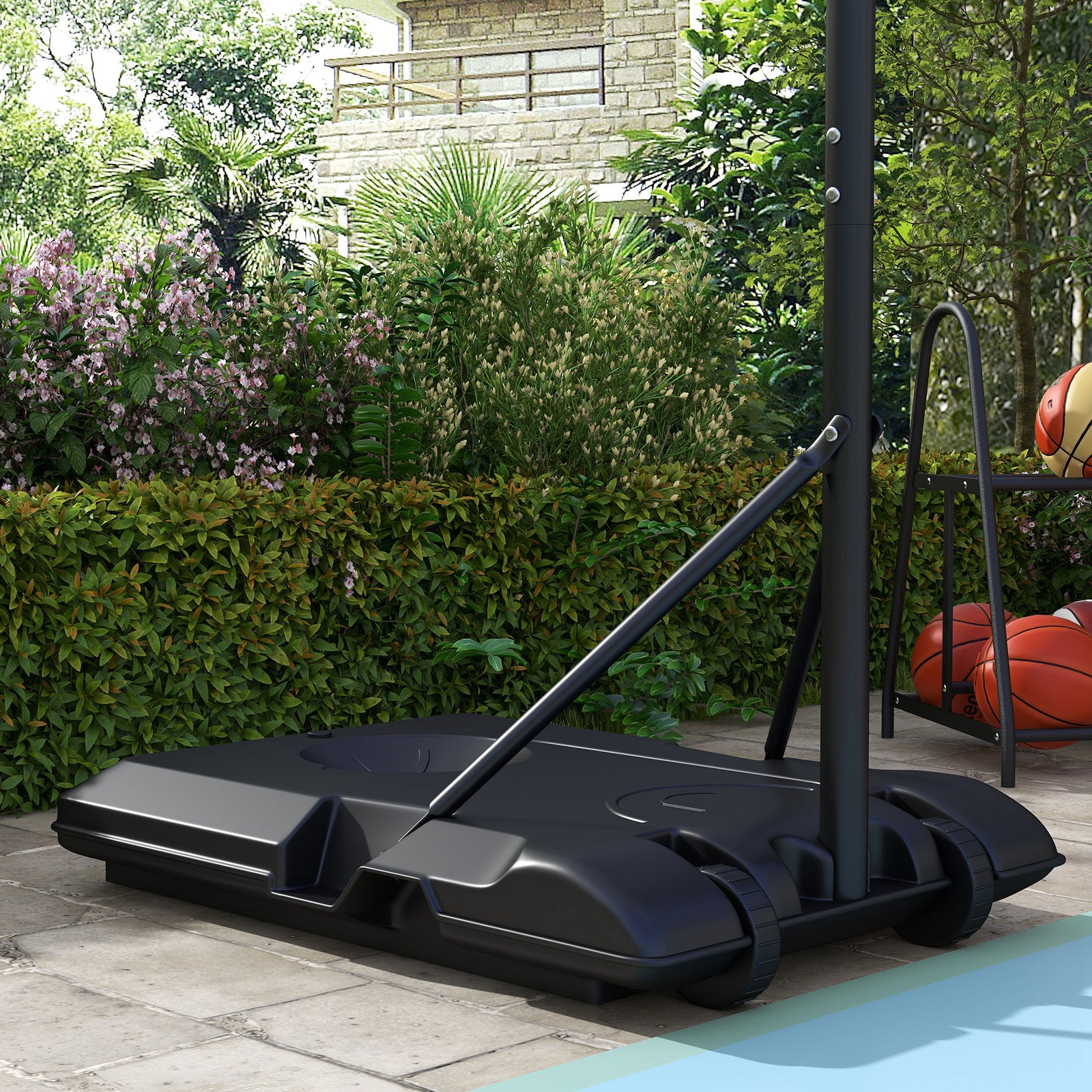Adjustable Basketball Hoop And Stand With Wheels | Black
