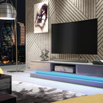 Bloom Tv Unit 180cm With Led Lights | Dark Grey