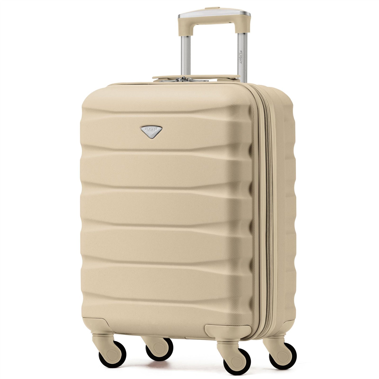 55x40x20cm Lightweight Luggage Hard Shell Cabin Suitcase 60+ Airlines Approved - Carry On Case - 4 Wheels | 55 x 40 x 20cm | Champagne