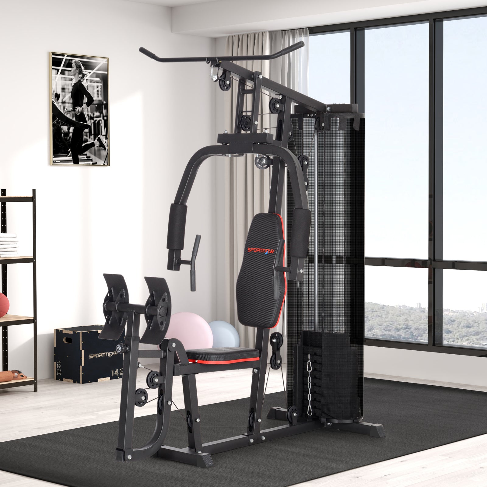 Compact Multi Gym With 45kg Weight Stack | Black