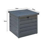 200l(72cm W X 62cm D) / 600l(165cm W X 70cm D) Lockable Metal Deck Box Outdoor Garden Storage Chest 63cm Height | Small | Dark Grey