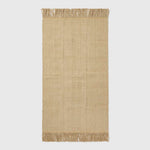 Zaphyr Natural Handwoven Jute Rug With Tassels | 120cm x 80cm | Natural
